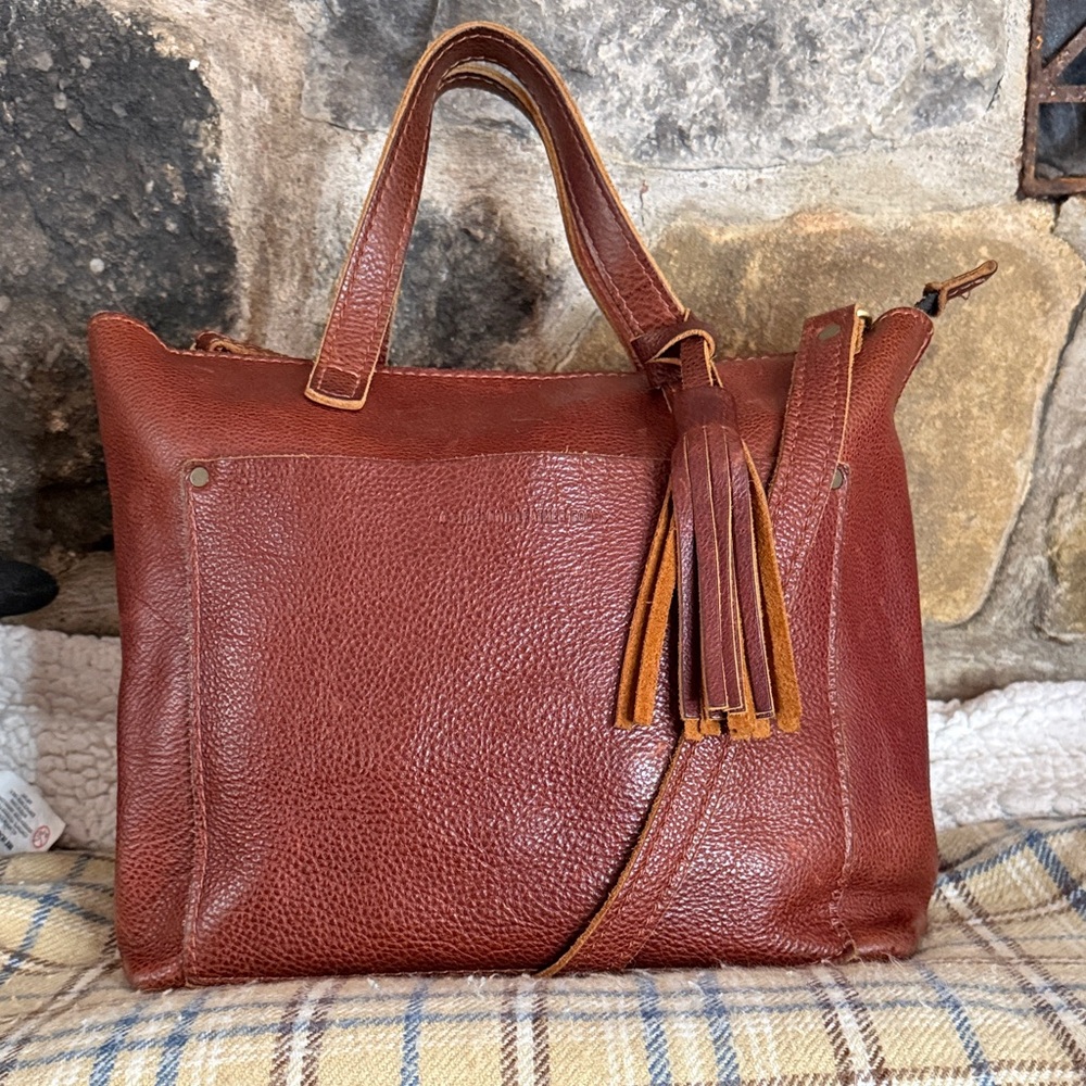 Portland Leather Rich Brown Shoulder Bag, Wallet, Tassel and Insert
